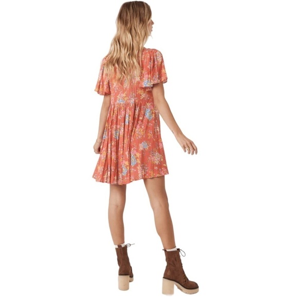 Spell and the Gypsy Meadowland Flutter Sleeve Mini Dress Poppy XS - Picture 2 of 10